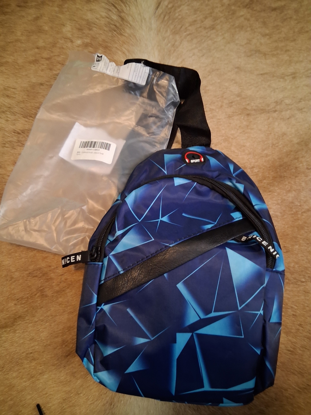 Blue Geometric Women's Backpack - Compact Daypack